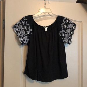 Black and white off the shoulder top